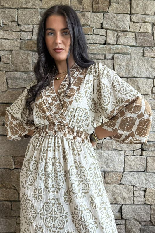 Zaida Smock Dress Hazelnut